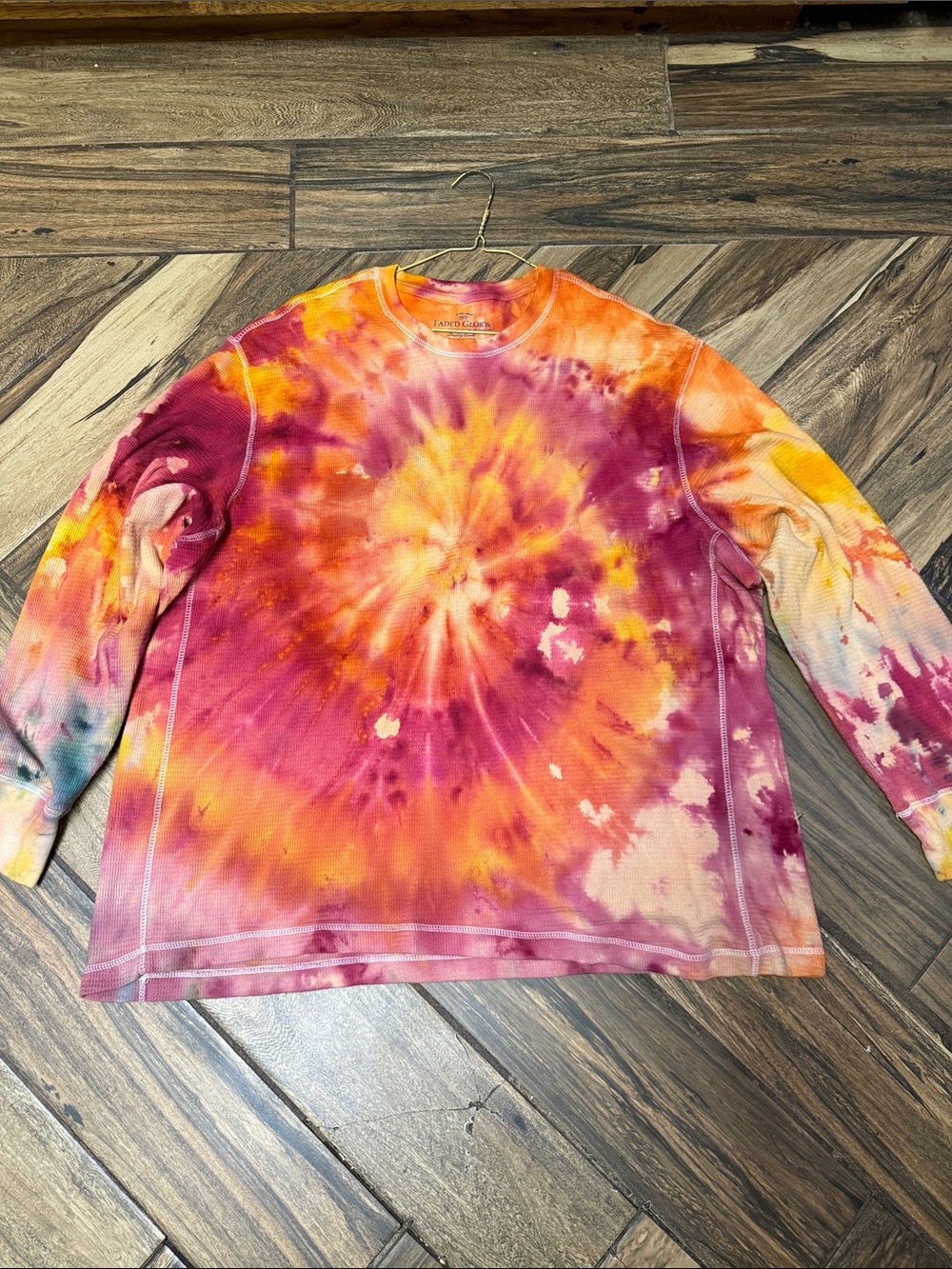 TIE DYE THERMAL LONGSLEEVE - Orange & red